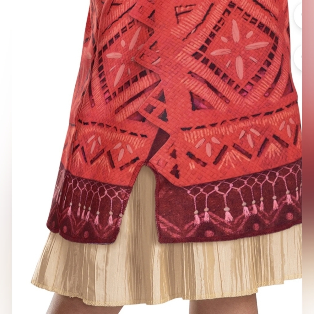Disney Moana 2 Costume for Kids - Red and Gold SIZES XS To Med 4-8 Dress Up - Picture 4 of 8